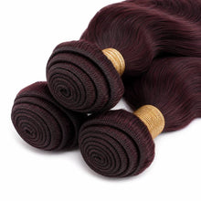 Load image into Gallery viewer, Burgundy Body Wave Human Hair Bundle Deal