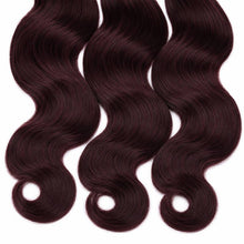 Load image into Gallery viewer, Burgundy Body Wave Human Hair Bundle Deal